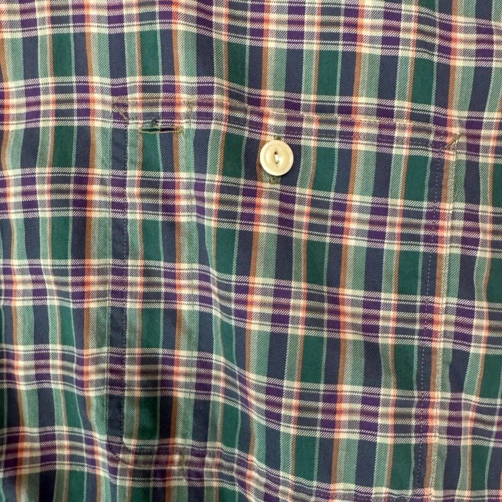 Polo Ralph Lauren Polo Country Plaid Shirt Suede Elbow Patches Green 2XB Big